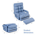 Blauer klappbarer Lazy Sofa Bodenstuhl Sofa Lounger Bett