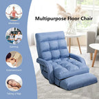 Blauer klappbarer Lazy Sofa Bodenstuhl Sofa Lounger Bett