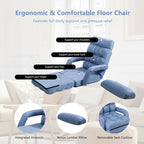 Blauer klappbarer Lazy Sofa Bodenstuhl Sofa Lounger Bett