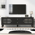 Moderner, minimalistischer TV-Ständer mit 2 Staufächern, 2 Schubladen und Kabelmanagement für Wohnzimmer und Schlafzimmer