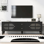 Modern Minimalist TV Stand with 2 Storage Cabinets, 2 Drawer and Cable Management for Living Room Bedroom