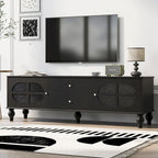 Moderner, minimalistischer TV-Ständer mit 2 Staufächern, 2 Schubladen und Kabelmanagement für Wohnzimmer und Schlafzimmer