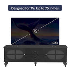 Moderner, minimalistischer TV-Ständer mit 2 Staufächern, 2 Schubladen und Kabelmanagement für Wohnzimmer und Schlafzimmer