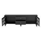 Moderner, minimalistischer TV-Ständer mit 2 Staufächern, 2 Schubladen und Kabelmanagement für Wohnzimmer und Schlafzimmer