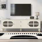 Moderner, minimalistischer TV-Ständer mit 2 Staufächern, 2 Schubladen und Kabelmanagement für Wohnzimmer und Schlafzimmer