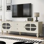 Moderner, minimalistischer TV-Ständer mit 2 Staufächern, 2 Schubladen und Kabelmanagement für Wohnzimmer und Schlafzimmer