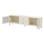 Moderner, minimalistischer TV-Ständer mit 2 Staufächern, 2 Schubladen und Kabelmanagement für Wohnzimmer und Schlafzimmer