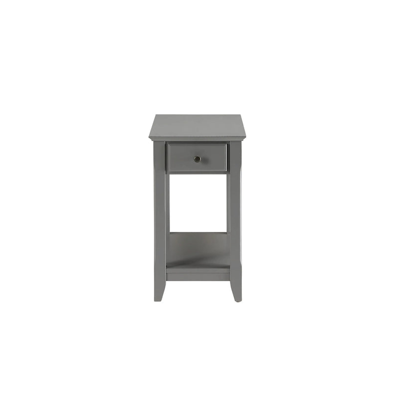Space Saving Rectangular 23 Wooden Side End Table with Two Storage Shelve and One Drawer for Living Room - 13L X 22W x 23H