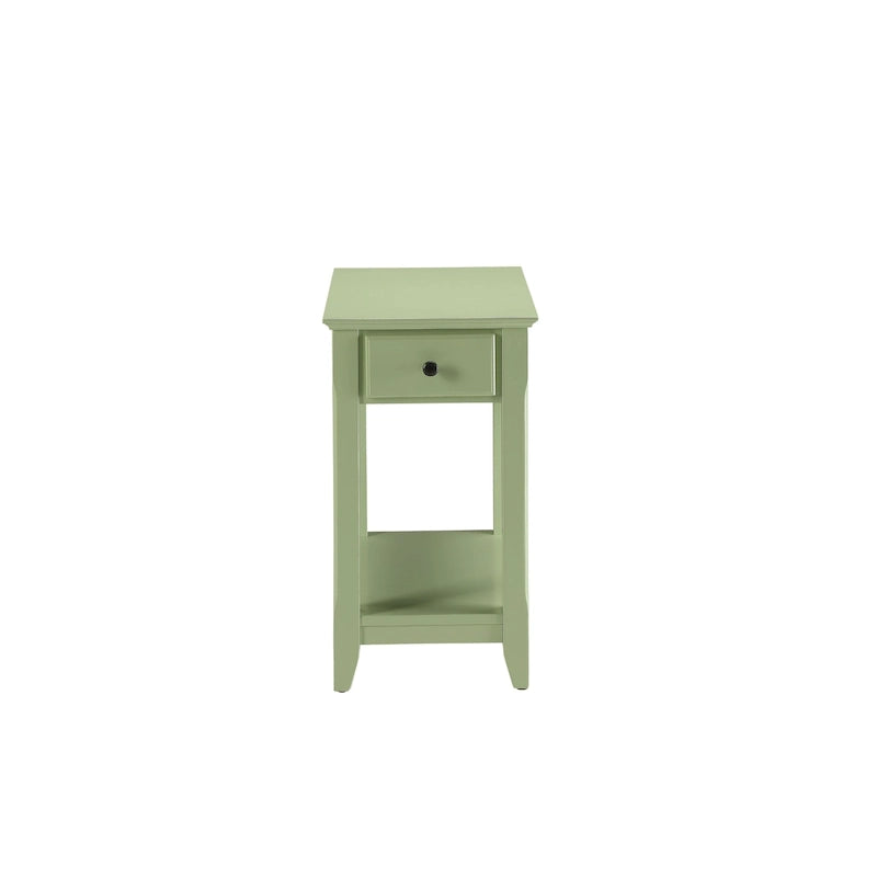 Space Saving Rectangular 23 Wooden Side End Table with Two Storage Shelve and One Drawer for Living Room - 13L X 22W x 23H