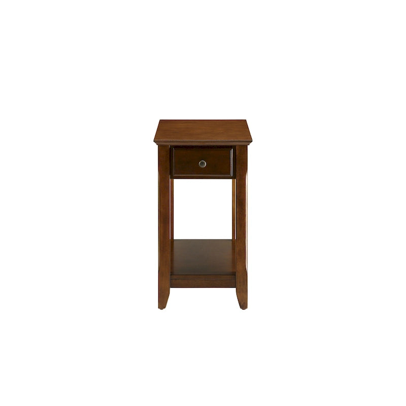 Space Saving Rectangular 23 Wooden Side End Table with Two Storage Shelve and One Drawer for Living Room - 13L X 22W x 23H