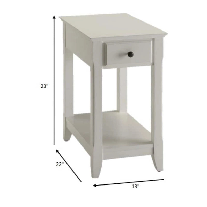 Space Saving Rectangular 23 Wooden Side End Table with Two Storage Shelve and One Drawer for Living Room - 13L X 22W x 23H