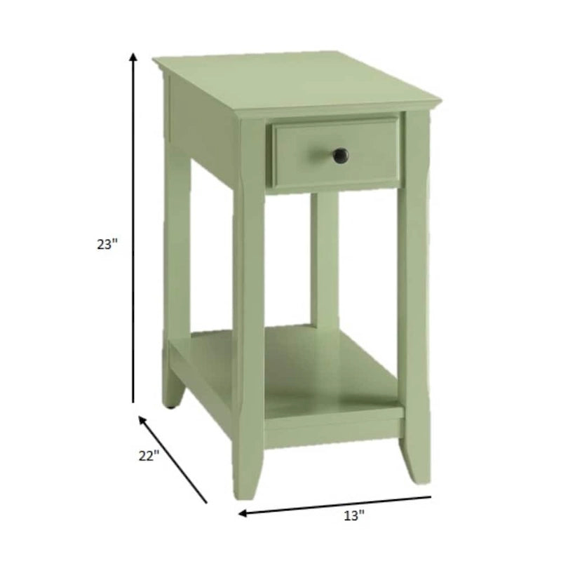 Space Saving Rectangular 23 Wooden Side End Table with Two Storage Shelve and One Drawer for Living Room - 13L X 22W x 23H