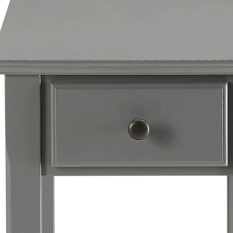 Space Saving Rectangular 23 Wooden Side End Table with Two Storage Shelve and One Drawer for Living Room - 13L X 22W x 23H
