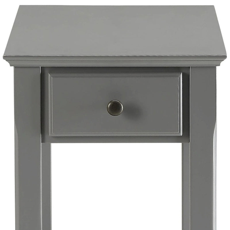 Space Saving Rectangular 23 Wooden Side End Table with Two Storage Shelve and One Drawer for Living Room - 13L X 22W x 23H