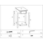 Platzsparender rechteckiger Beistelltisch aus Holz, 23, mit zwei Ablageflächen und einer Schublade für das Wohnzimmer – 13L x 22B x 23H