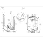 Platzsparender rechteckiger Beistelltisch aus Holz, 23, mit zwei Ablageflächen und einer Schublade für das Wohnzimmer – 13L x 22B x 23H