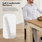 Dunkelbrauner, mit Leder bezogener Esszimmerstuhl (2er-Pack) mit Nagelbesatz und Holzbeinen für das Esszimmer