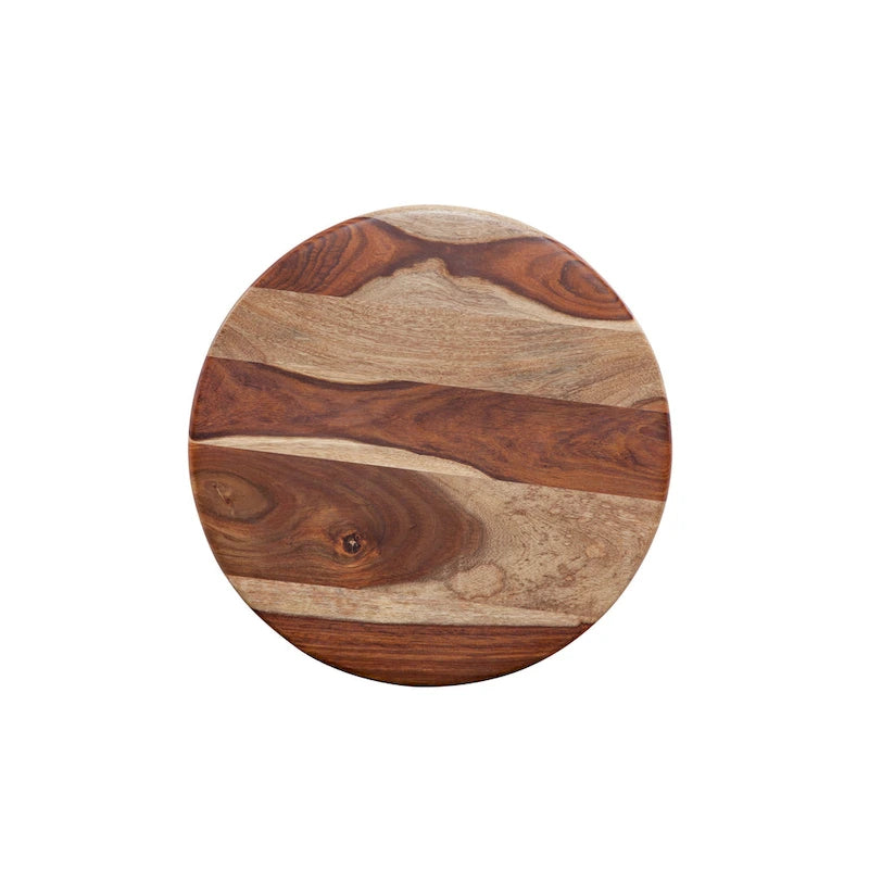 Solid Wood and Metal C-Table