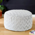 Large Indoor Faux Fur Round Bean Pouf/ Ottoman