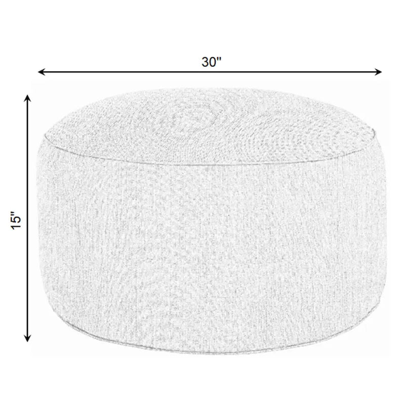 Large Indoor Faux Fur Round Bean Pouf/ Ottoman