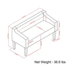 50 Zoll Breite Zeitgenössische Polsterbank- 50x 22x 23.8