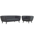 2 Piece Upholstered Fabric Sofa and Armchair
