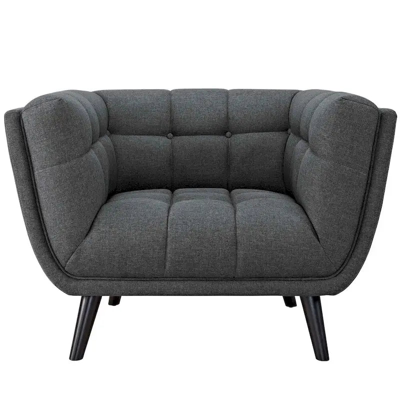2 Piece Upholstered Fabric Sofa and Armchair