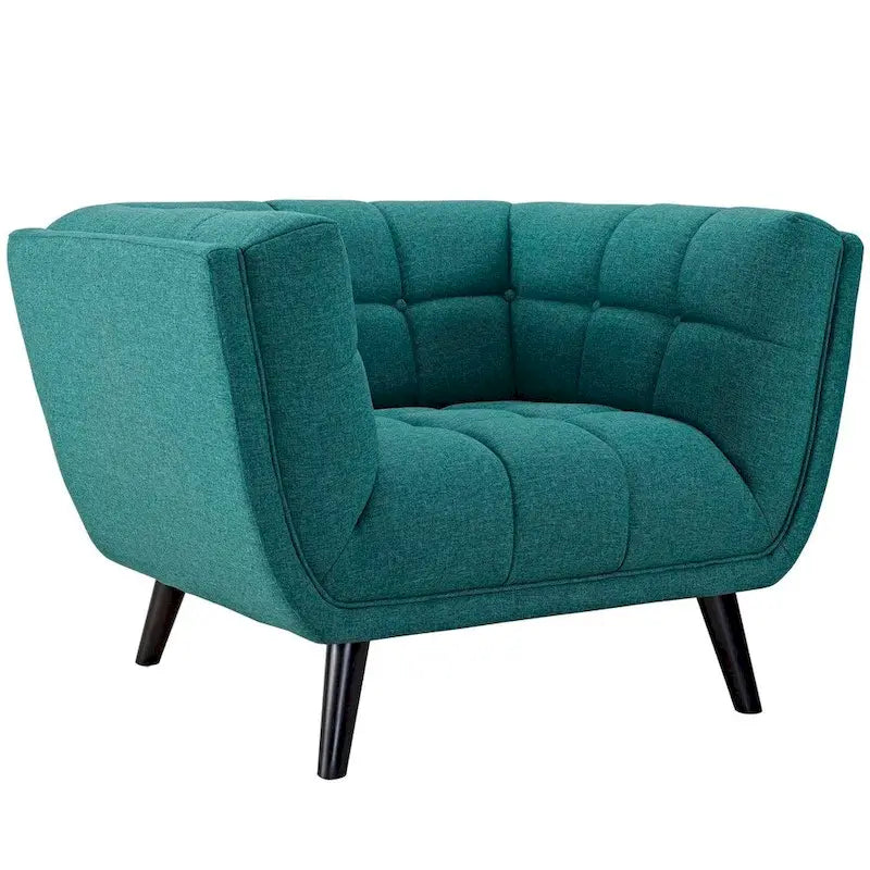 2 Piece Upholstered Fabric Sofa and Armchair