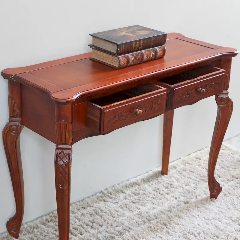 Hand Carved Wood Console Table