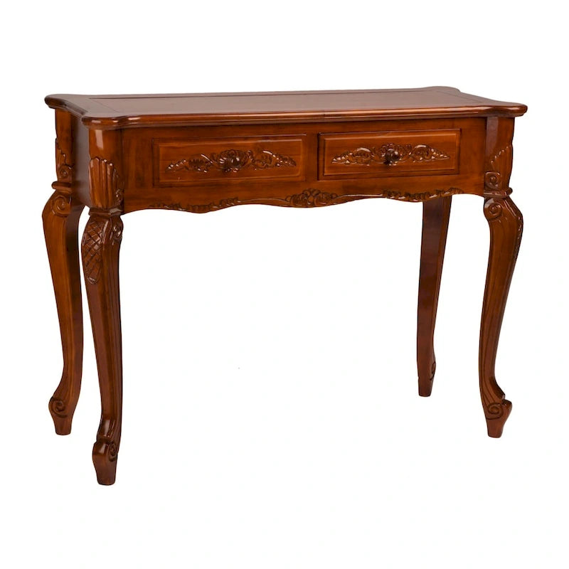 Hand Carved Wood Console Table