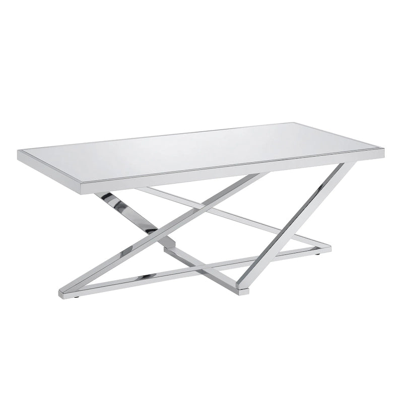 Glam Chrome 47- inch Mirror Top Coffee Table by