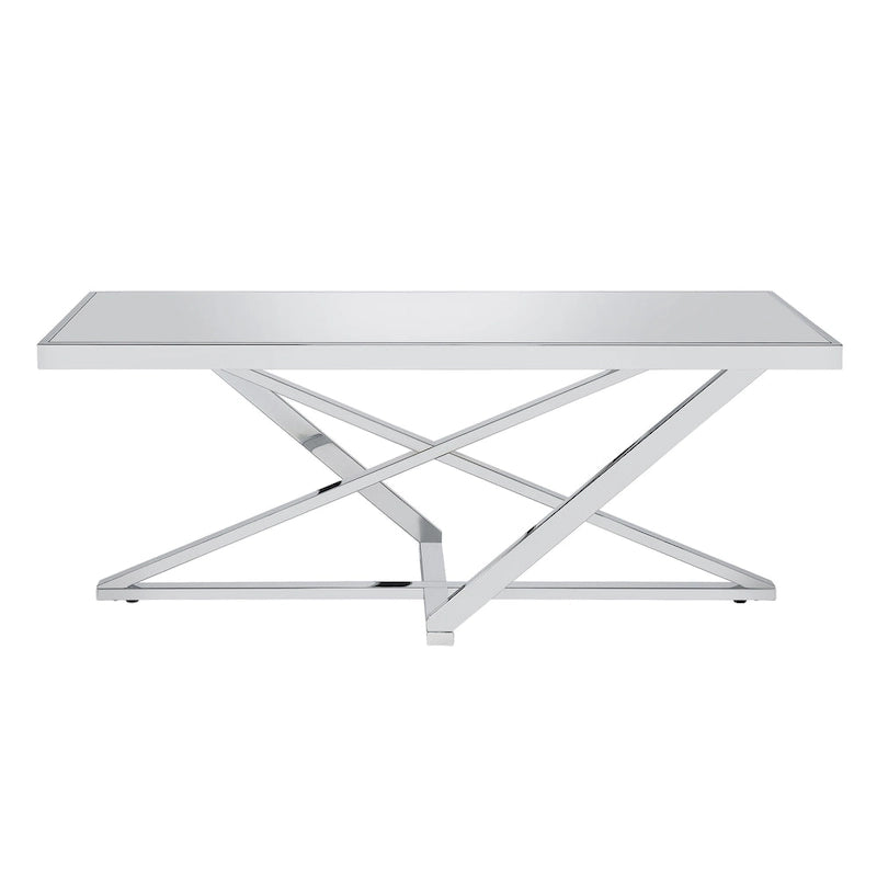 Glam Chrome 47- inch Mirror Top Coffee Table by