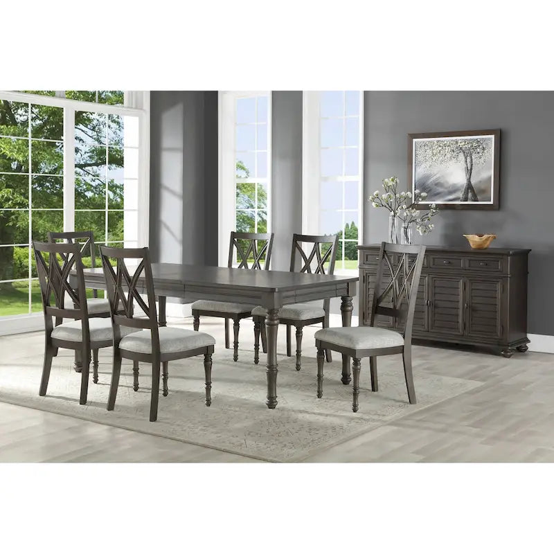 80-Inch Wooden Dining Table - Grey
