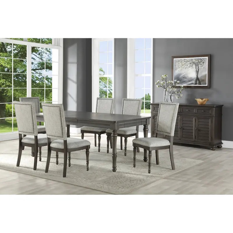 80-Inch Wooden Dining Table - Grey