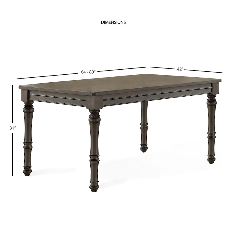 80-Inch Wooden Dining Table - Grey