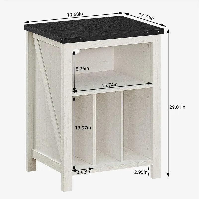 Record Player Stand with Vinyl Record Storage - 15.74D x 19.68W x 29.01H