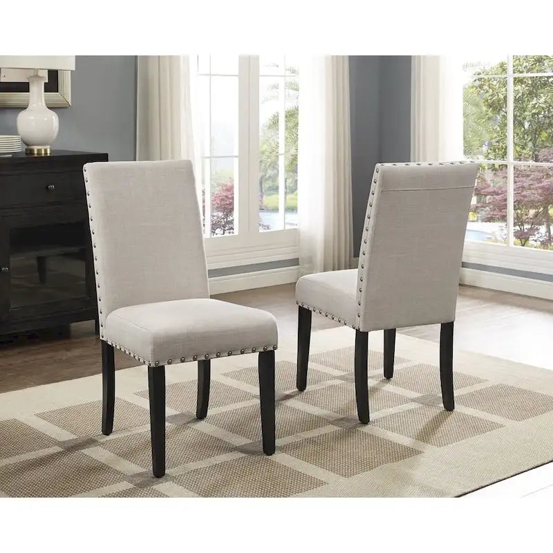 Nailhead-trim Fabric Dining Chairs (2 Pack)