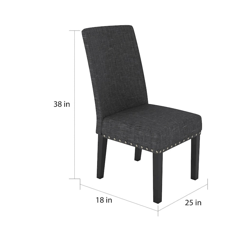 Nailhead-trim Fabric Dining Chairs (2 Pack)