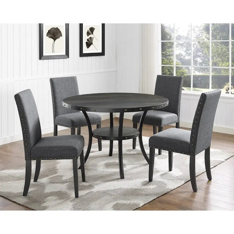 Nailhead-trim Fabric Dining Chairs (2 Pack)