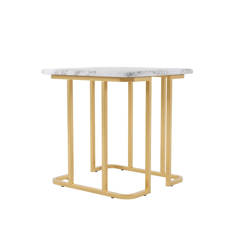 Contemporary 24-inch Faux Marble Side Table