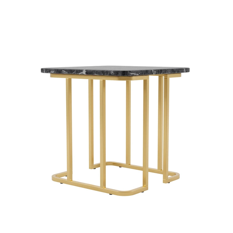 Contemporary 24-inch Faux Marble Side Table
