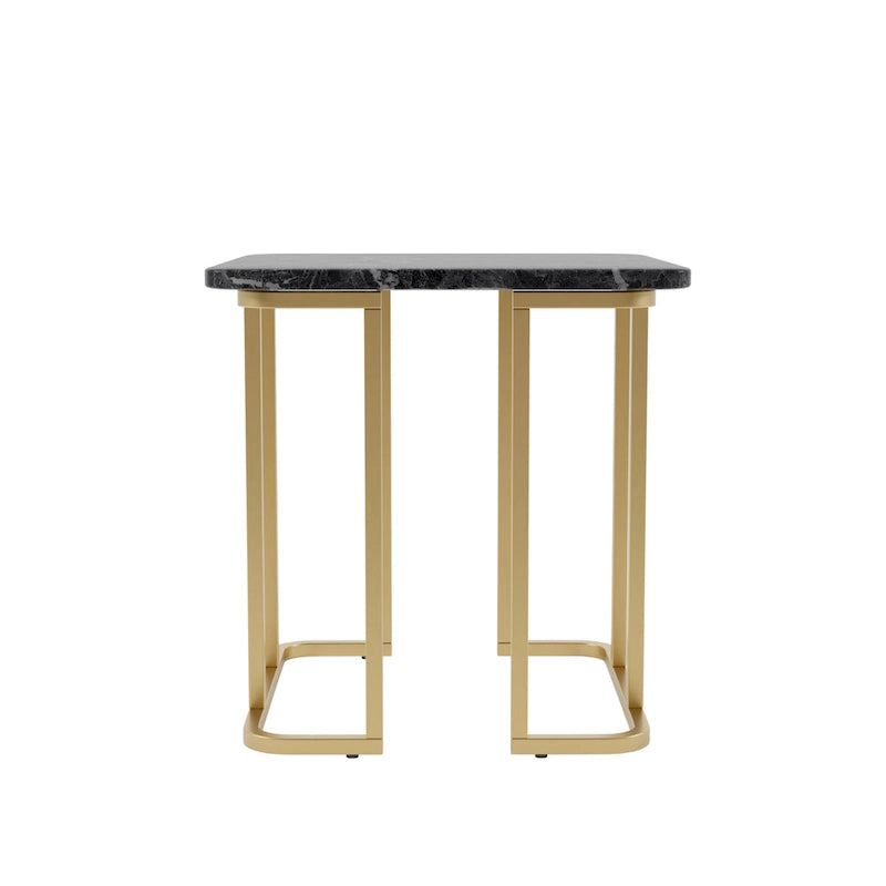 Contemporary 24-inch Faux Marble Side Table