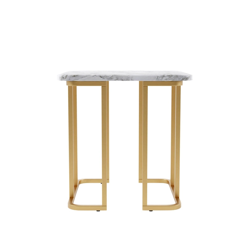 Contemporary 24-inch Faux Marble Side Table