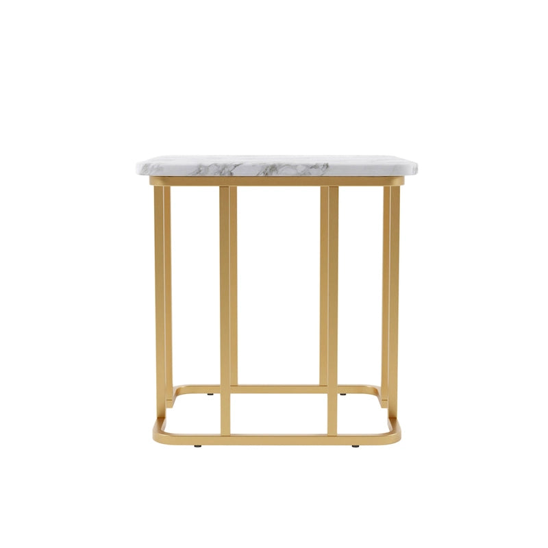 Contemporary 24-inch Faux Marble Side Table