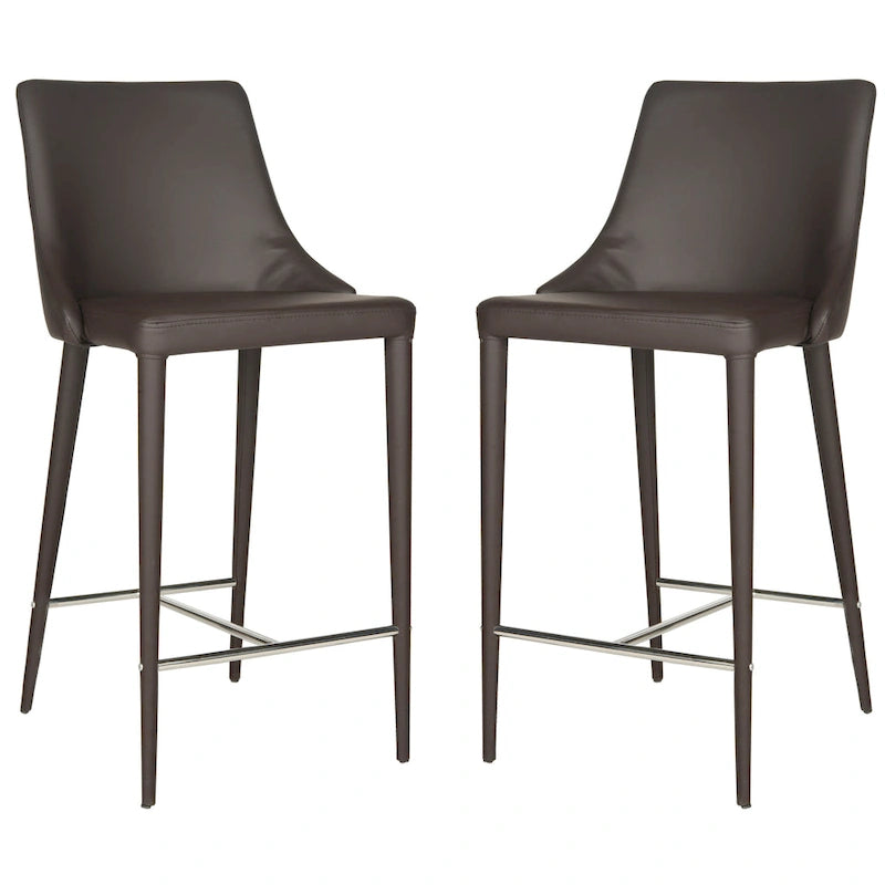 26- inch White Counter Stool (Set of 2)- 22.9 x 18.9 x 37.4- 23Wx19Dx37H