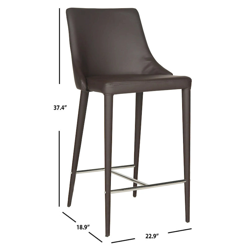 26- inch White Counter Stool (Set of 2)- 22.9 x 18.9 x 37.4- 23Wx19Dx37H