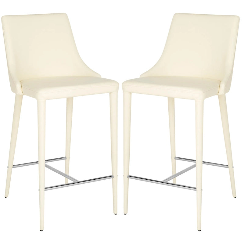 26- inch White Counter Stool (Set of 2)- 22.9 x 18.9 x 37.4- 23Wx19Dx37H