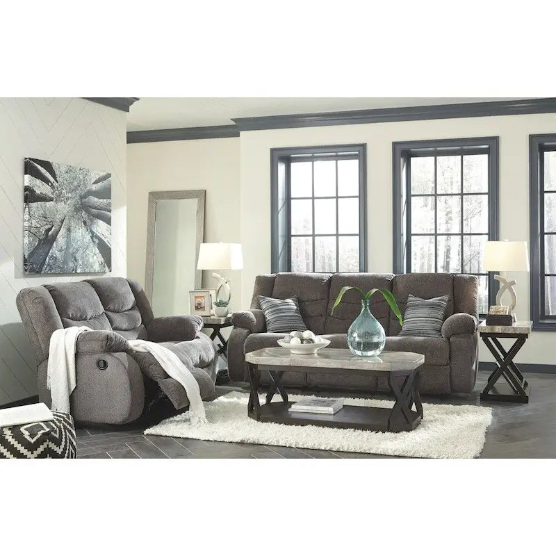 Contemporary Reclining Sofa Gray