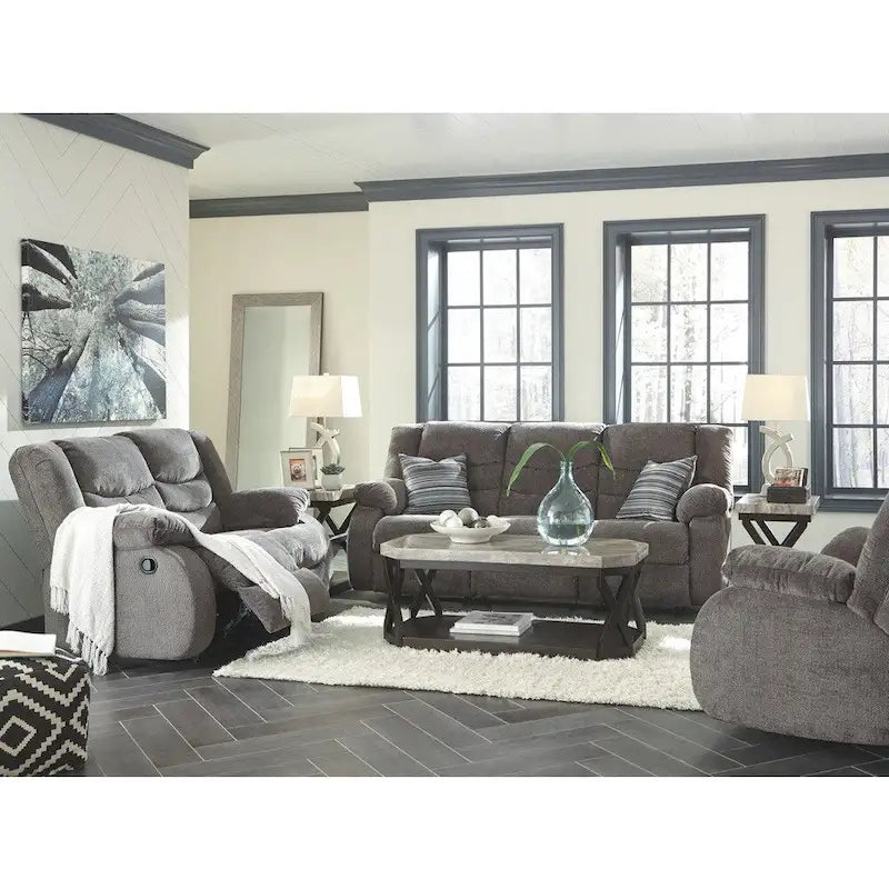 Contemporary Reclining Sofa Gray