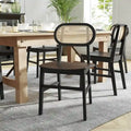 Commercial Cane Rattan Event Chair with Wood Back and Seat